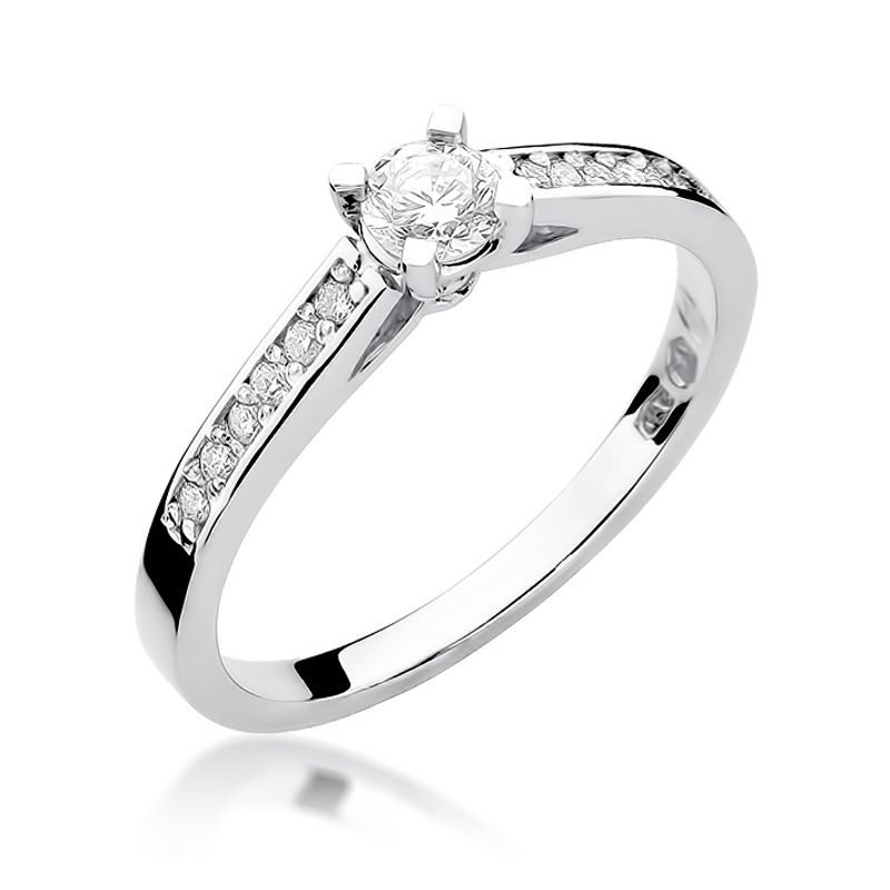 NUBIS® Zlatý zásnubní prsten s diamantem - W-052W