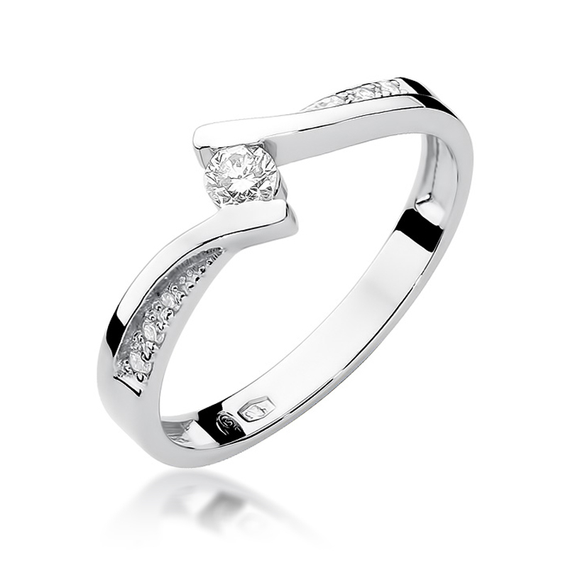 NUBIS® Zlatý zásnubní prsten s diamantem - W-177W