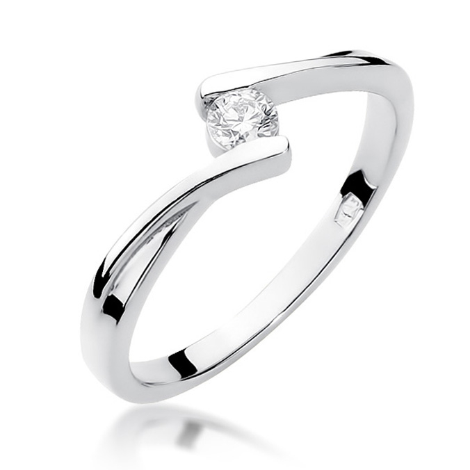 NUBIS® Zlatý zásnubní prsten s diamantem - W-180W