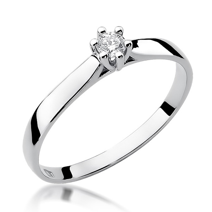 NUBIS® Zlatý zásnubní prsten s diamantem - W-222-0.10W