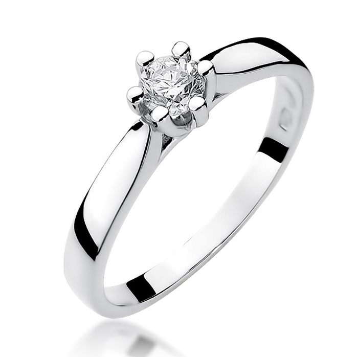 NUBIS® Zlatý zásnubní prsten s diamantem - W-222-0.25W