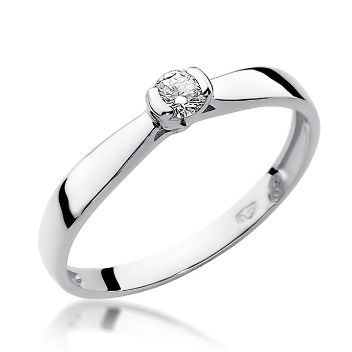 NUBIS® Zlatý zásnubní prsten s diamantem - W-223-0.10W