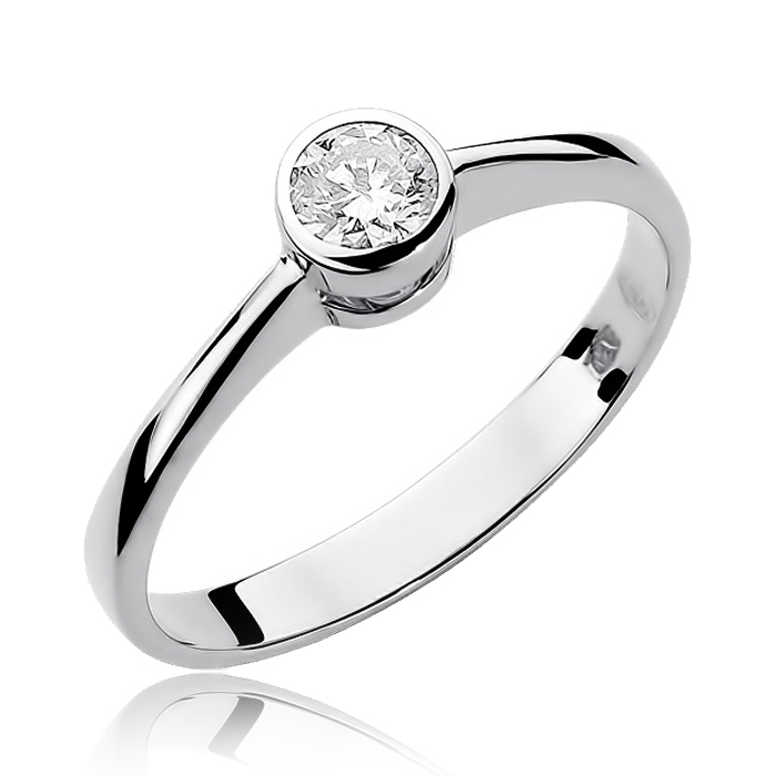 NUBIS® Zlatý zásnubní prsten s diamantem - W-224-0.25W