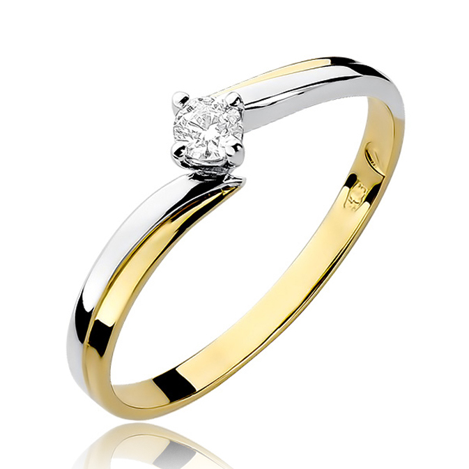 NUBIS® Zlatý zásnubní prsten s diamantem - W-231-0.10W