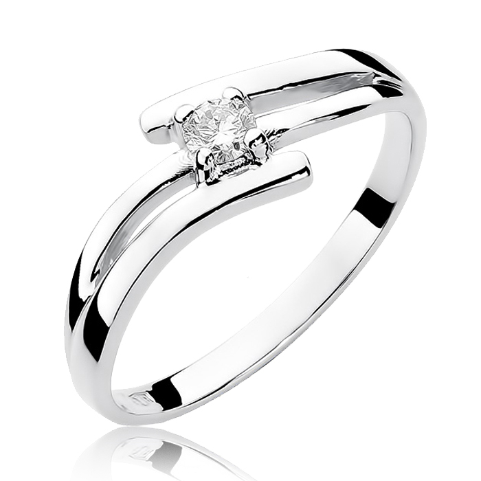 NUBIS® Zlatý zásnubní prsten s diamantem - W-245W