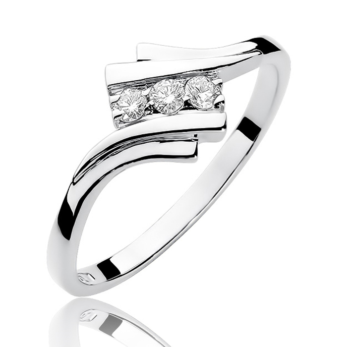 NUBIS® Zlatý zásnubní prsten s diamanty - W-247W