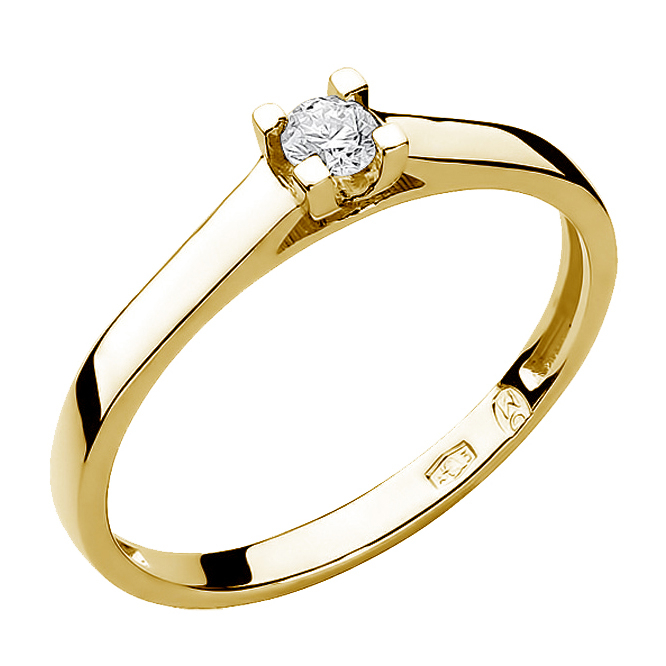 NUBIS® Zlatý zásnubní prsten s diamantem - W-221-0.10G