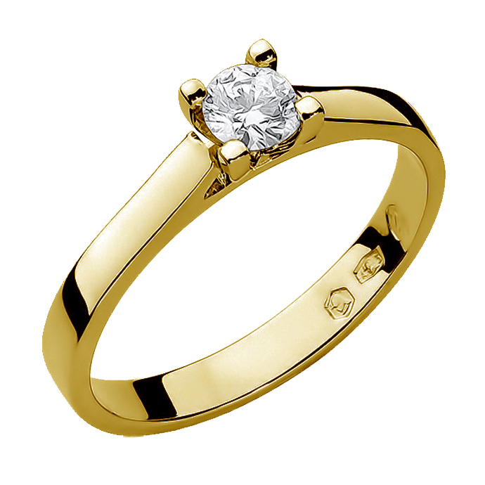 NUBIS® Zlatý zásnubní prsten s diamantem - W-221-0.25G