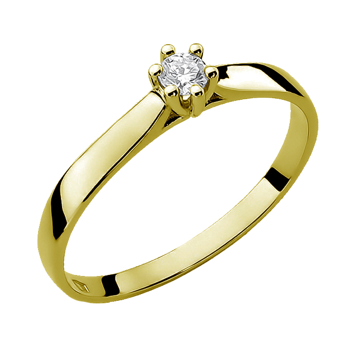 NUBIS® Zlatý zásnubní prsten s diamantem - W-222-0.10G