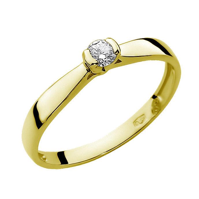 NUBIS® Zlatý zásnubní prsten s diamantem - W-223-0.10G