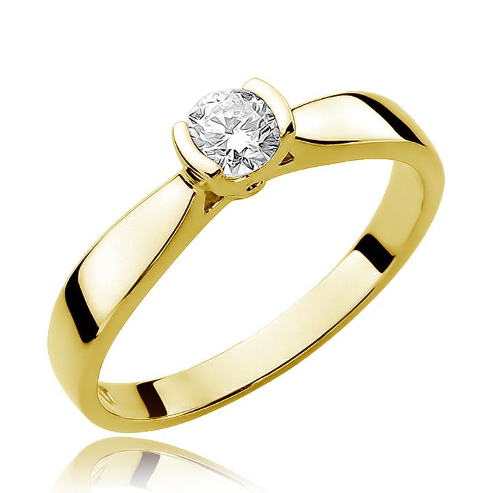 NUBIS® Zlatý zásnubní prsten s diamantem - W-223-0.25G