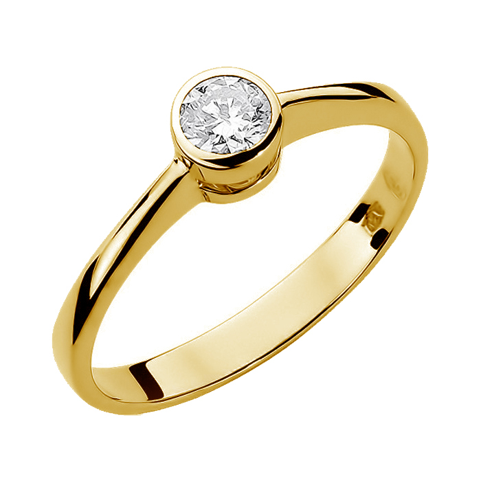 NUBIS® Zlatý zásnubní prsten s diamantem - W-224-0.25G