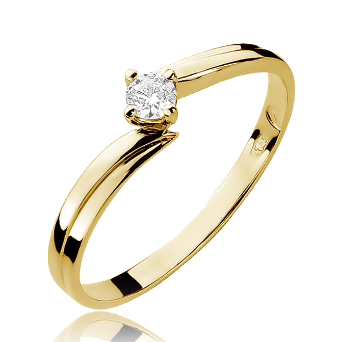 NUBIS® Zlatý zásnubní prsten s diamantem - W-231-0.10G