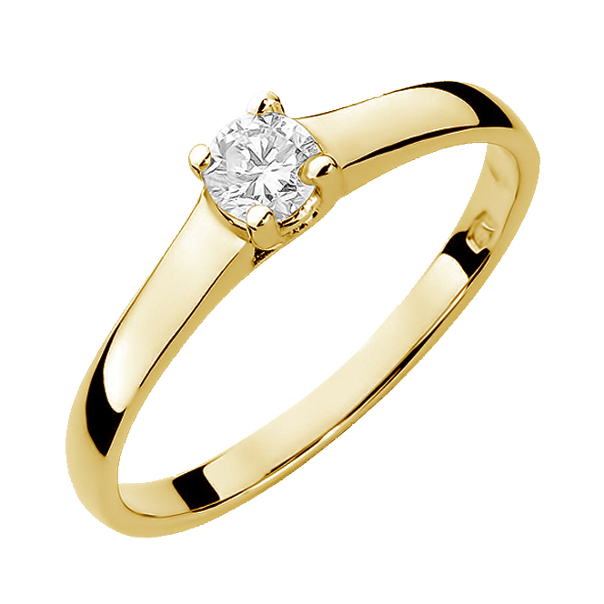 NUBIS® Zlatý zásnubní prsten s diamantem - W-239G