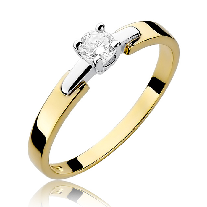 NUBIS® Zlatý zásnubní prsten s diamantem - W-241GW