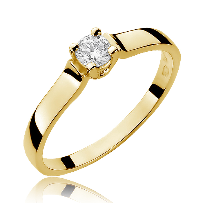 NUBIS® Zlatý zásnubní prsten s diamantem - W-244G