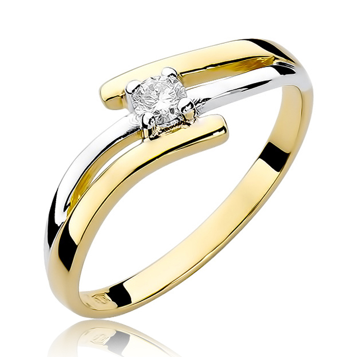 NUBIS® Zlatý zásnubní prsten s diamantem - W-245GW