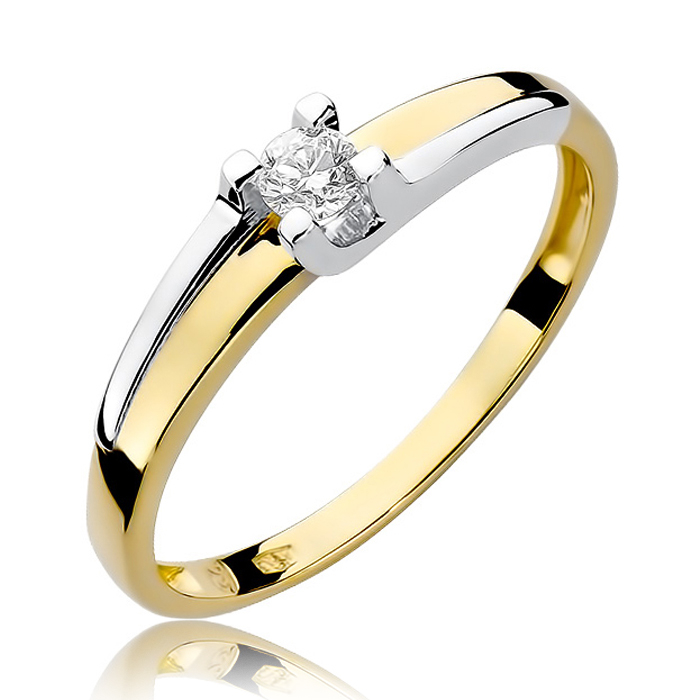NUBIS® Zlatý zásnubní prsten s diamantem - W-246GW