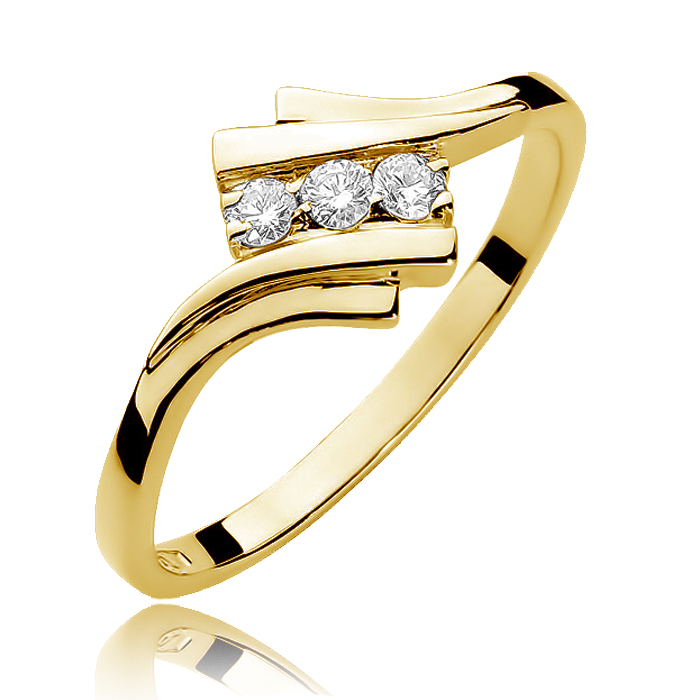 NUBIS® Zlatý zásnubní prsten s diamanty - W-247G