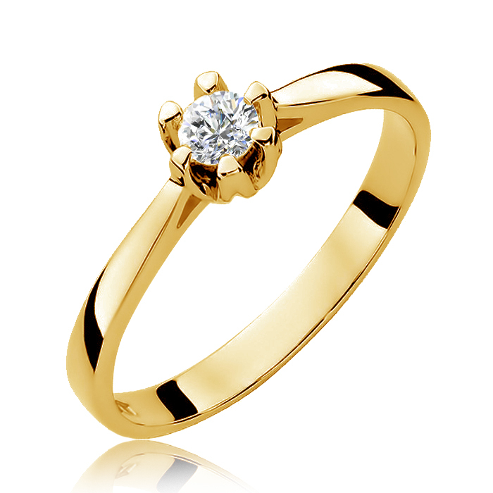 NUBIS® Zlatý zásnubní prsten s diamantem - W-299G