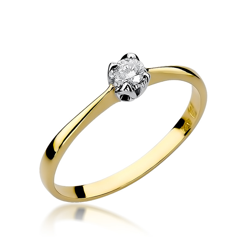 NUBIS® Zlatý zásnubní prsten s diamantem - W-047WG