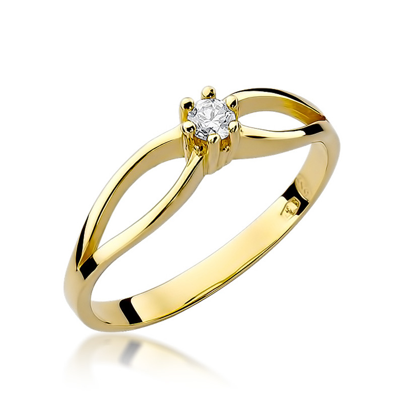 NUBIS® Zlatý zásnubní prsten s diamantem - W-049G