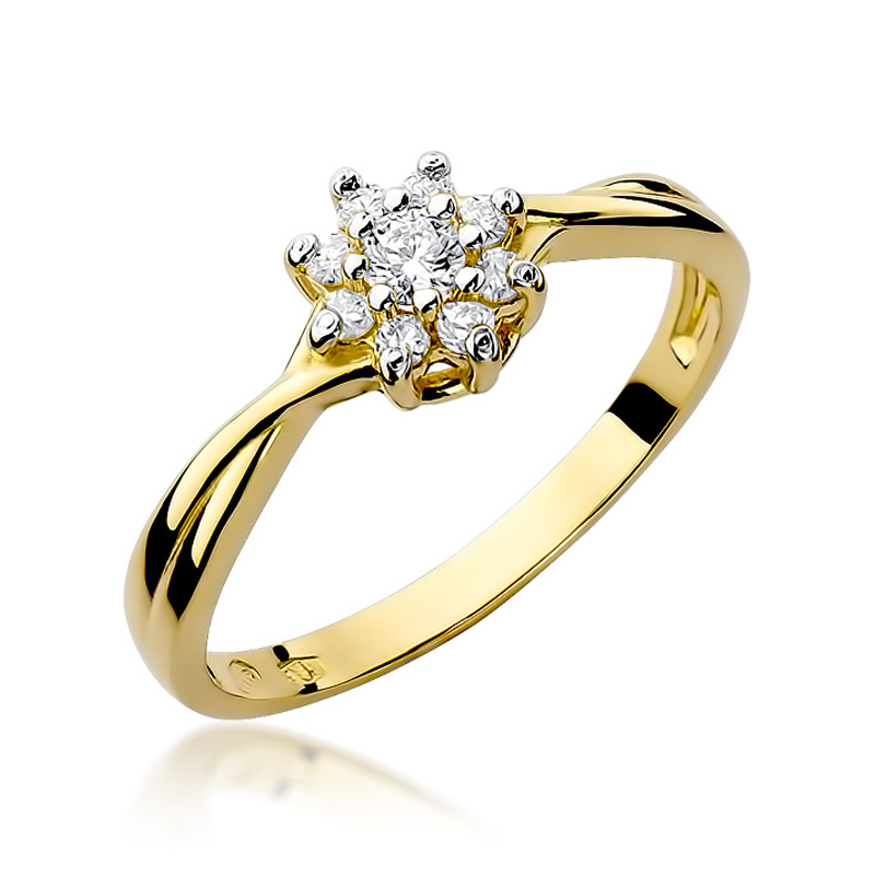 NUBIS® Zlatý zásnubní prsten s diamanty - W-072G