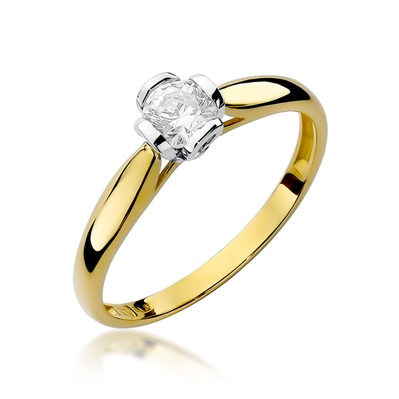 NUBIS® Zlatý zásnubní prsten s diamantem - W-086GW