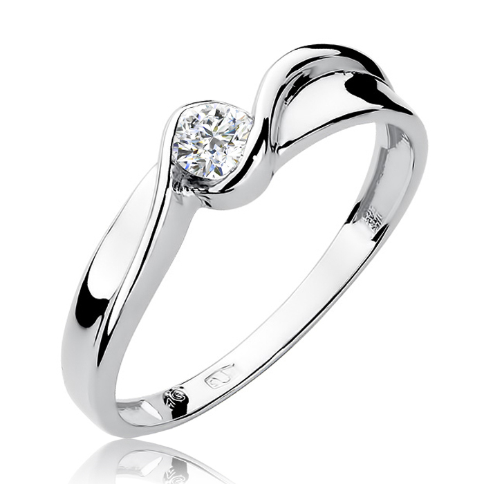 NUBIS® Zlatý zásnubní prsten s diamantem - W-278W