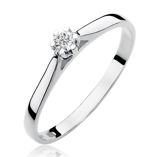 NUBIS® Zlatý zásnubní prsten s diamantem - W-311W