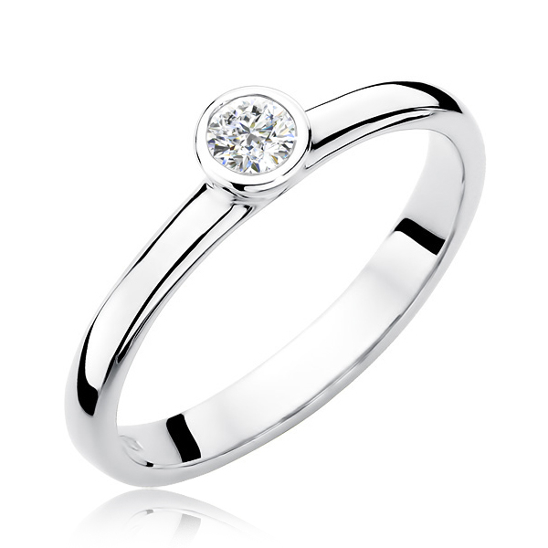 NUBIS® Zlatý zásnubní prsten s diamantem - W-337W