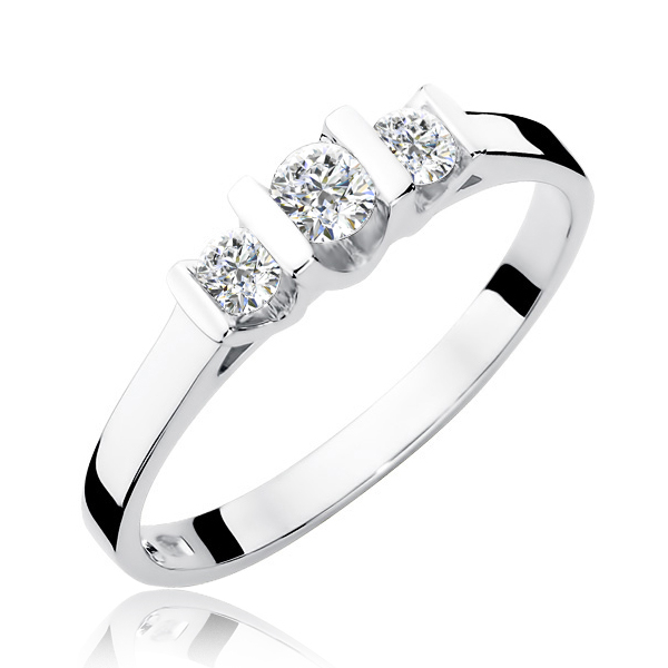 NUBIS® Zlatý zásnubní prsten s diamanty - W-338W