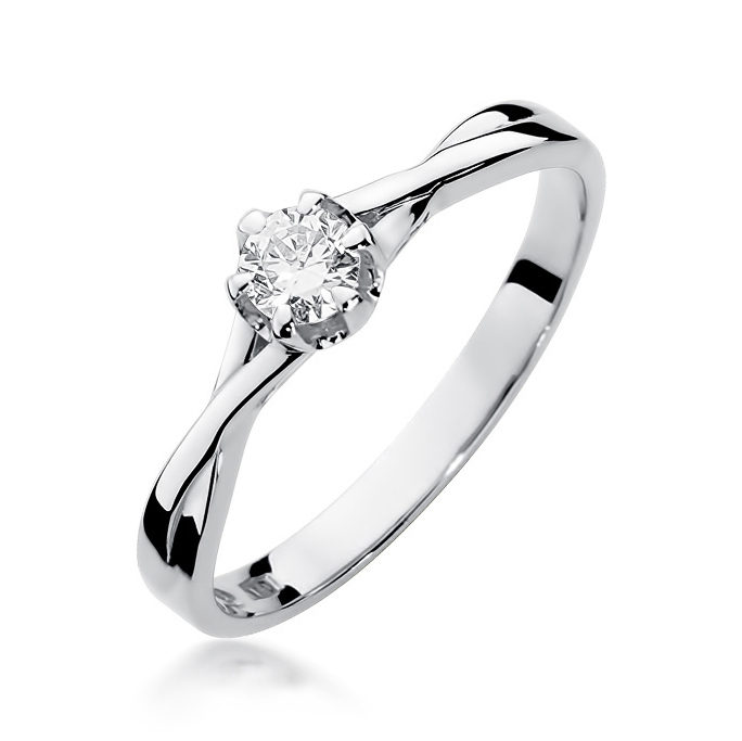 NUBIS® Zlatý zásnubní prsten s diamantem - W-340-0.23W