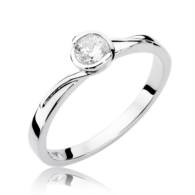 NUBIS® Zlatý zásnubní prsten s diamantem - W-357W
