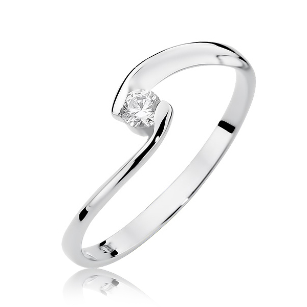 NUBIS® Zlatý zásnubní prsten s diamantem - W-366-0.09W