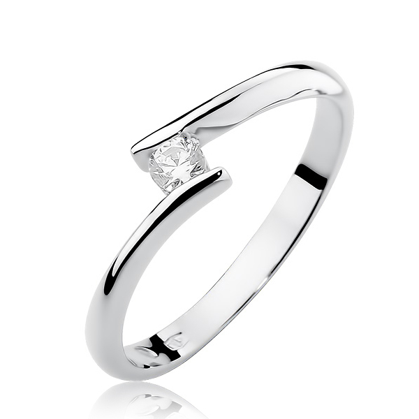 NUBIS® Zlatý zásnubní prsten s diamantem - W-371W