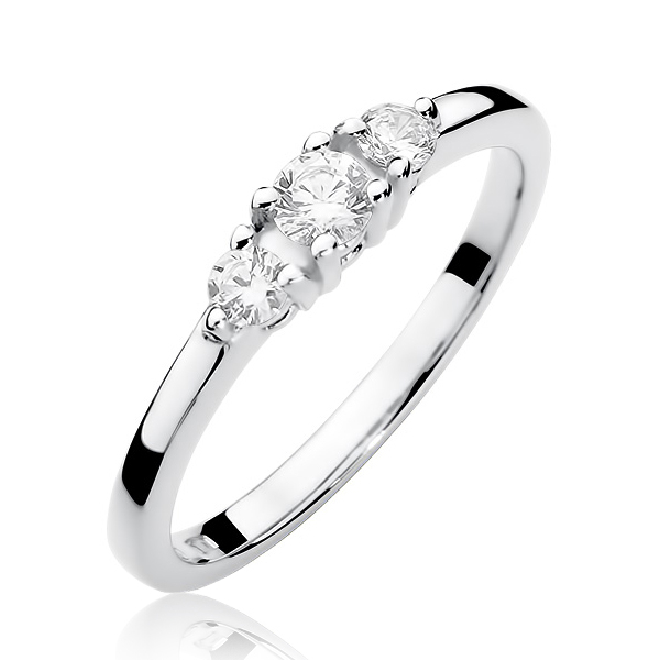 NUBIS® Zlatý zásnubní prsten s diamanty - W-377W