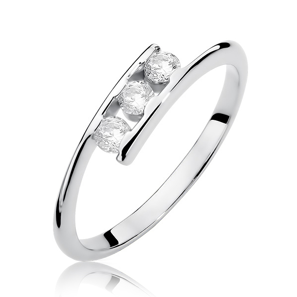 NUBIS® Zlatý zásnubní prsten s diamanty - W-378W