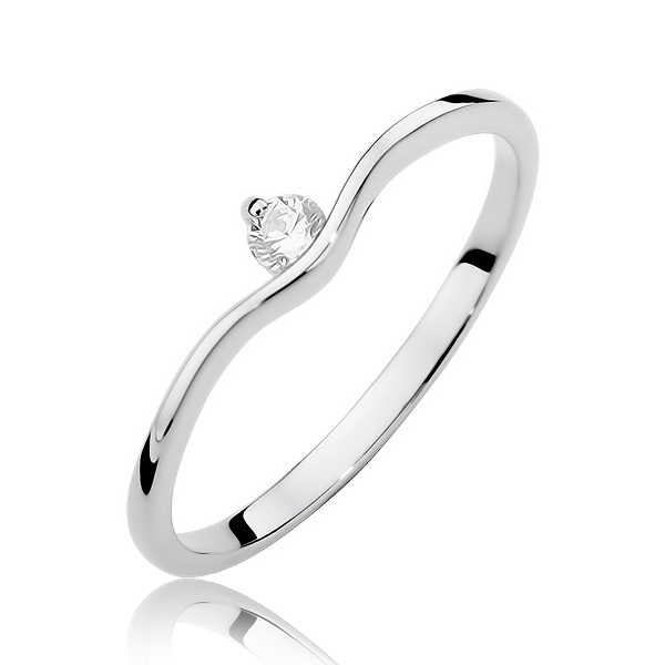 NUBIS® Zlatý zásnubní prsten s diamantem - W-385W