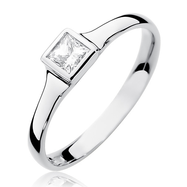 Zlatý zásnubný prsteň s diamantom