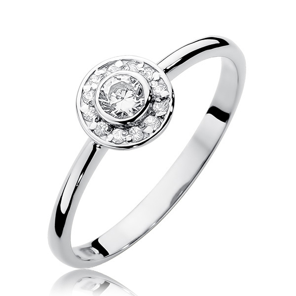 NUBIS® Zlatý zásnubní prsten s diamanty - W-393W