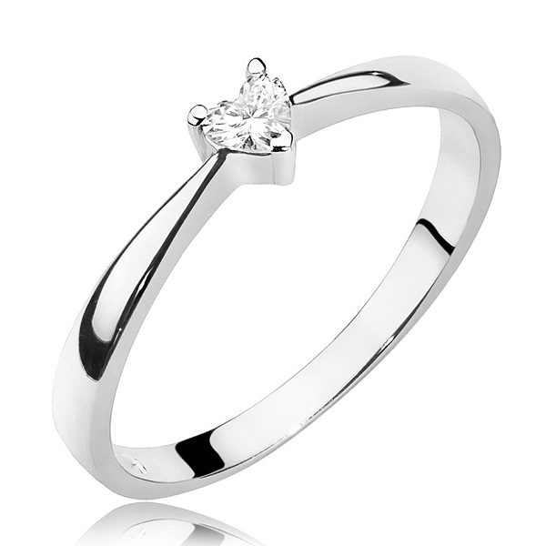 NUBIS® Zlatý zásnubní prsten s diamantem - velikost 52 - W-433W-52