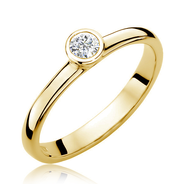 NUBIS® Zlatý zásnubní prsten s diamantem - W-337G