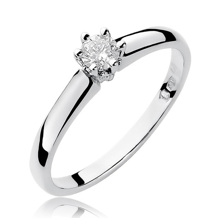 NUBIS® Zlatý zásnubní prsten s diamantem - W-317W