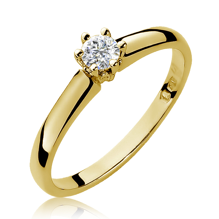 NUBIS® Zlatý zásnubní prsten s diamantem - W-317G