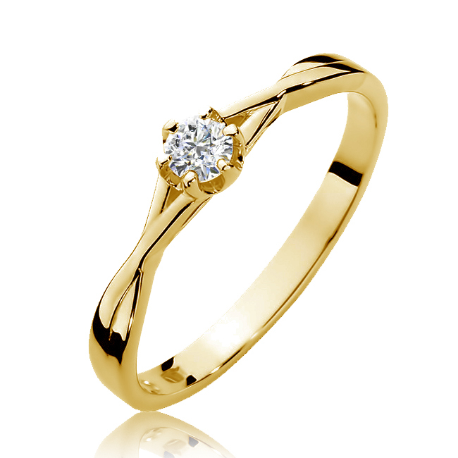 NUBIS® Zlatý zásnubní prsten s diamantem - W-340-0.12G