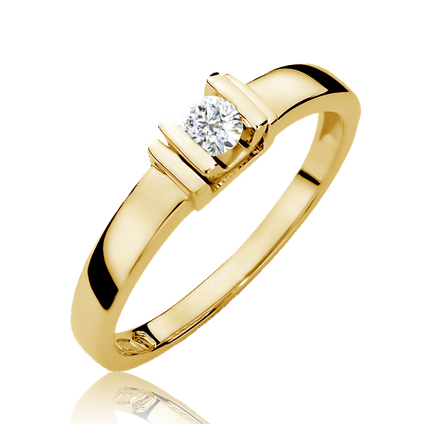 NUBIS® Zlatý zásnubní prsten s diamantem - W-343G
