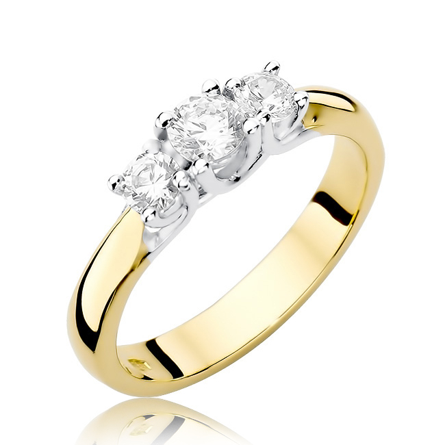 NUBIS® Zlatý zásnubní prsten s diamanty - W-344GW