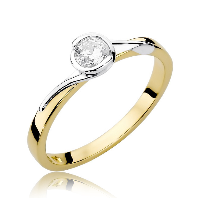 NUBIS® Zlatý zásnubní prsten s diamantem - W-357GW