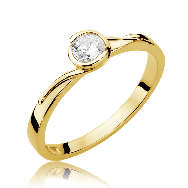 NUBIS® Zlatý zásnubní prsten s diamantem - W-357G